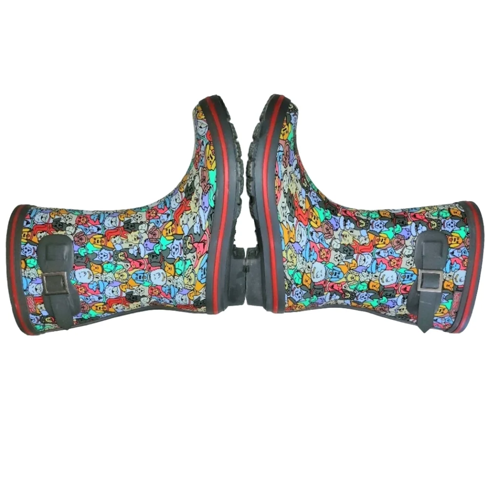 Skechers Bob's Rain Check April Showers Dog Print Waterproof Rain Boots Size 6